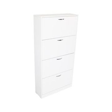 Pantofar 4 Usi Mic, Alb, 60 x 156 x 26 cm
