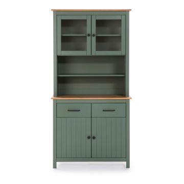 Vitrină verde din lemn de pin 90x180 cm Miranda – Marckeric