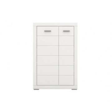 Comoda Cu 2 Usi Snow, Alb Mat, 101 Cm