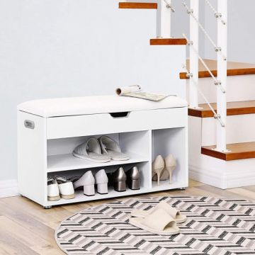 Raft Pantofi, Alb, 80 x 30 x 44 cm Raft Pantofi, Alb, 80 x 30 x 44 cm