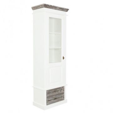 Vitrina Cabana Alb Si Gri, Stanga, 67.3 Cm