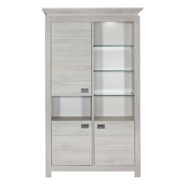 Vitrina Casablanca Loft Cu 3 Usi Gri Antic, 118 Cm