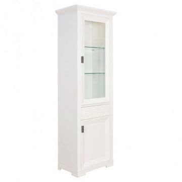 Vitrina Cu 2 Usi Si 1 Sertar Verona Bianco Alb, 65.4 Cm