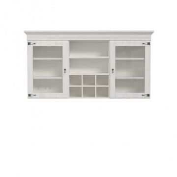 Vitrina Suprapozabil Encanto, Pin Alb, 171.3 Cm